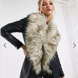 Urban Bliss x ASOS // Bonded Waterfall Coat (faux fur and leather)
